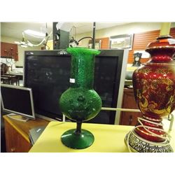 GREEN ART GLASS VASE