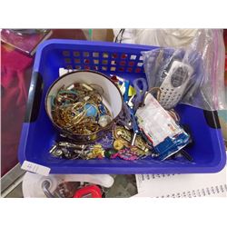 BASKET OF ASSORTED JEWELRY