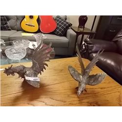 VINTAGE ROOSTERS - SILVER? - COCK FIGHT