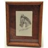 Image 1 : Framed original signed pencil sketch of a horse