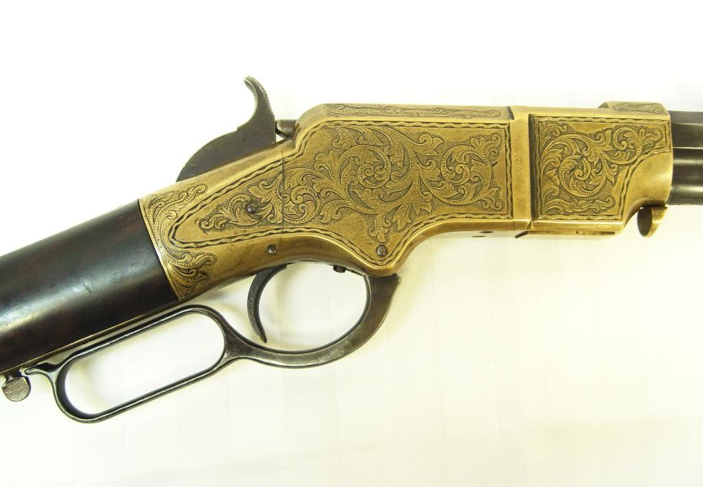 1860 Henry rifle period engraved in deluxe scroll