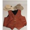 Image 4 : Western apparel lot consisting of a leather vest