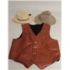 Image 5 : Western apparel lot consisting of a leather vest