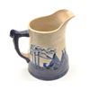 Image 1 : Unsigned art pottery pitcher with cobalt blue decoration