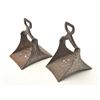 Image 3 : Lot of 2 silver inlaid old iron stirrups;