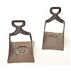 Image 6 : Lot of 2 silver inlaid old iron stirrups;