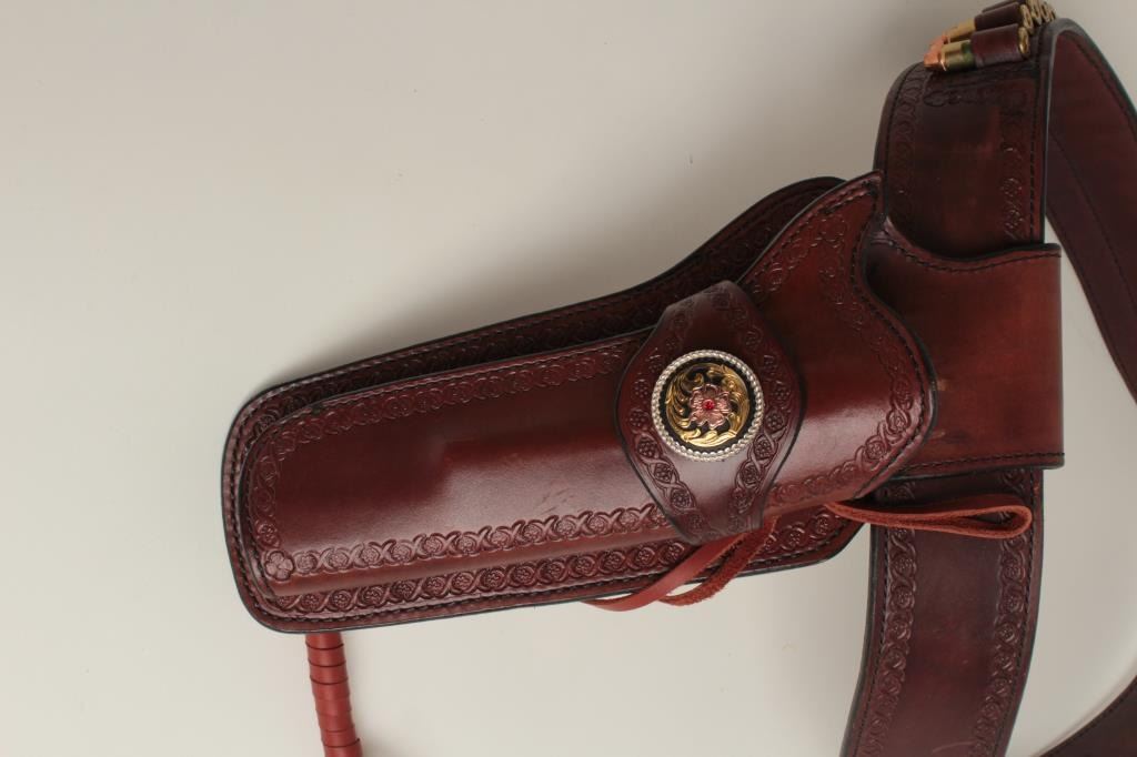 Custom western holster rig signed “Ted Blocker U.S.A.”