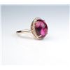 Image 1 : Amazing ladies ring featuring an intense pink cabochon