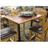 Image 2 : BURGUNDY INLAID OAK FRAMED 4'X2' BAR HEIGHT BISTRO TABLE