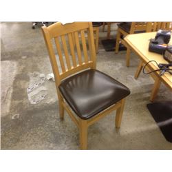 MAPLE FRAMED BROWN RESTAURANT CHAIR