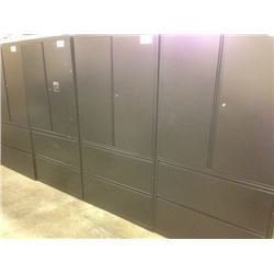 HERMAN MILLER MERIDIAN BLACK 6' TALL CABINET WITH 2 DR LATERAL FILE ON THE BOTTOM AND 2 DOOR