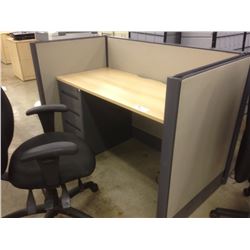 LOT OF 6 - 4.5' GLOBAL BOULEVARD MAPLE AND GREY CALL CENTER STATIONS