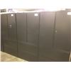 Image 2 : HERMAN MILLER MERIDIAN BLACK 6' TALL CABINET WITH 2 DR LATERAL FILE ON THE BOTTOM AND 2 DOOR