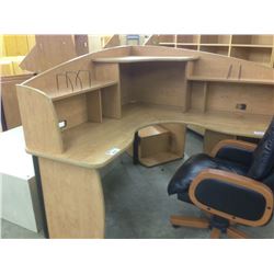 MAPLE 6'X6' CORNER COMPUTER DESK WITH HUTCH