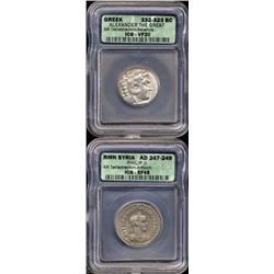 Lot of two miscellaneous tetradrachms.