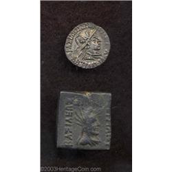 Lot of two Indo-Greek coins from Baktria.