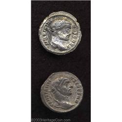 Lot of two tetrarchic argentei.