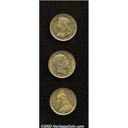Gold Half Sovereigns (3),
