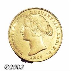 Victoria gold Sovereign 1864,