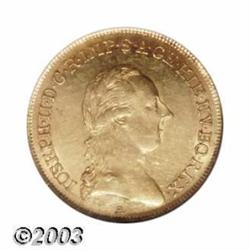 Austrian Netherlands. Joseph II gold 1/2 Souverain D'Or 1786A,