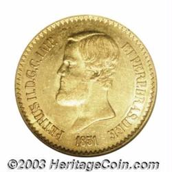 Peter II gold 20,000 Reis 1851,