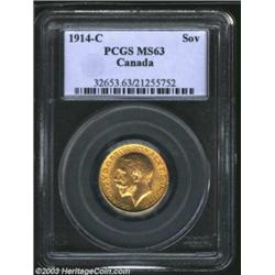 George V gold Sovereign 1914C,