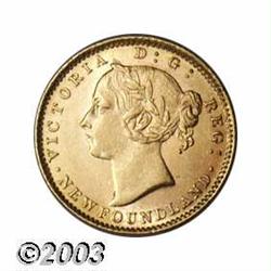 Newfoundland. Victoria gold 2 Dollars 1882H,