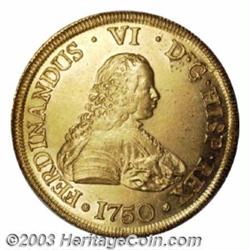 Ferdinand VI gold 8 Escudos 1750J,
