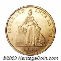 Republic gold 10 Pesos 1872,