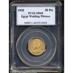 Farouk gold 50 Piastres 1938,