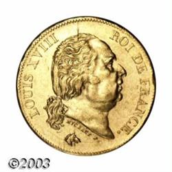 Louis XVIII gold 40 Francs 1816L,