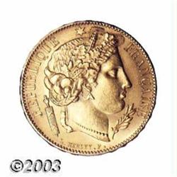 Republic gold 20 Francs 1849A,