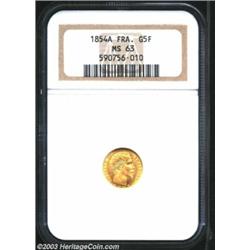 Napoleon III gold 5 Francs 1854A,