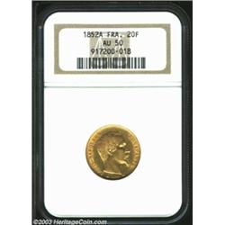 Napoleon III gold 20 Francs 1852A,