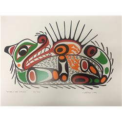 BC First Nations signed limited edition print - Sea Otter & Urchin