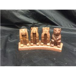 Marble Collectible Sculptures 4 monkeys