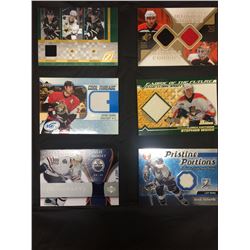 7 Authentic Game worn Jersey Hockey Cards