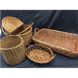 Assorted wicker baskets