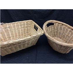 Wicker laundry baskets
