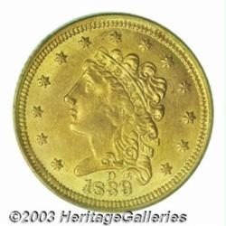 1839-D $2 1/2 MS61 PCGS.