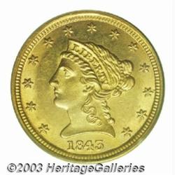 1843-D Small D $2 1/2MS63 PCGS.