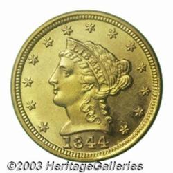 1844-D $2 1/2 MS63 PCGS.