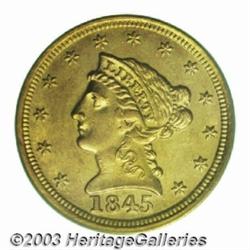 1845-D $2 1/2 MS62 PCGS.