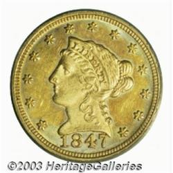 1847-D $2 1/2 MS60 PCGS.