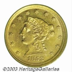 1852-D $2 1/2 MS62 PCGS.