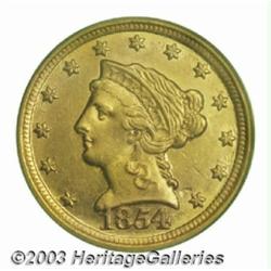 1854-D $2 1/2 MS60 PCGS.