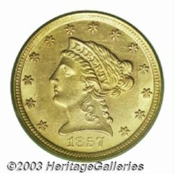 1857-D $2 1/2 MS61 PCGS.