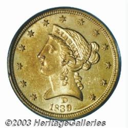 1839-D $5 MS62 PCGS.