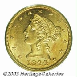 1844-D $5 MS63 PCGS.