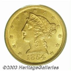 1854-D $5 MS64 PCGS.